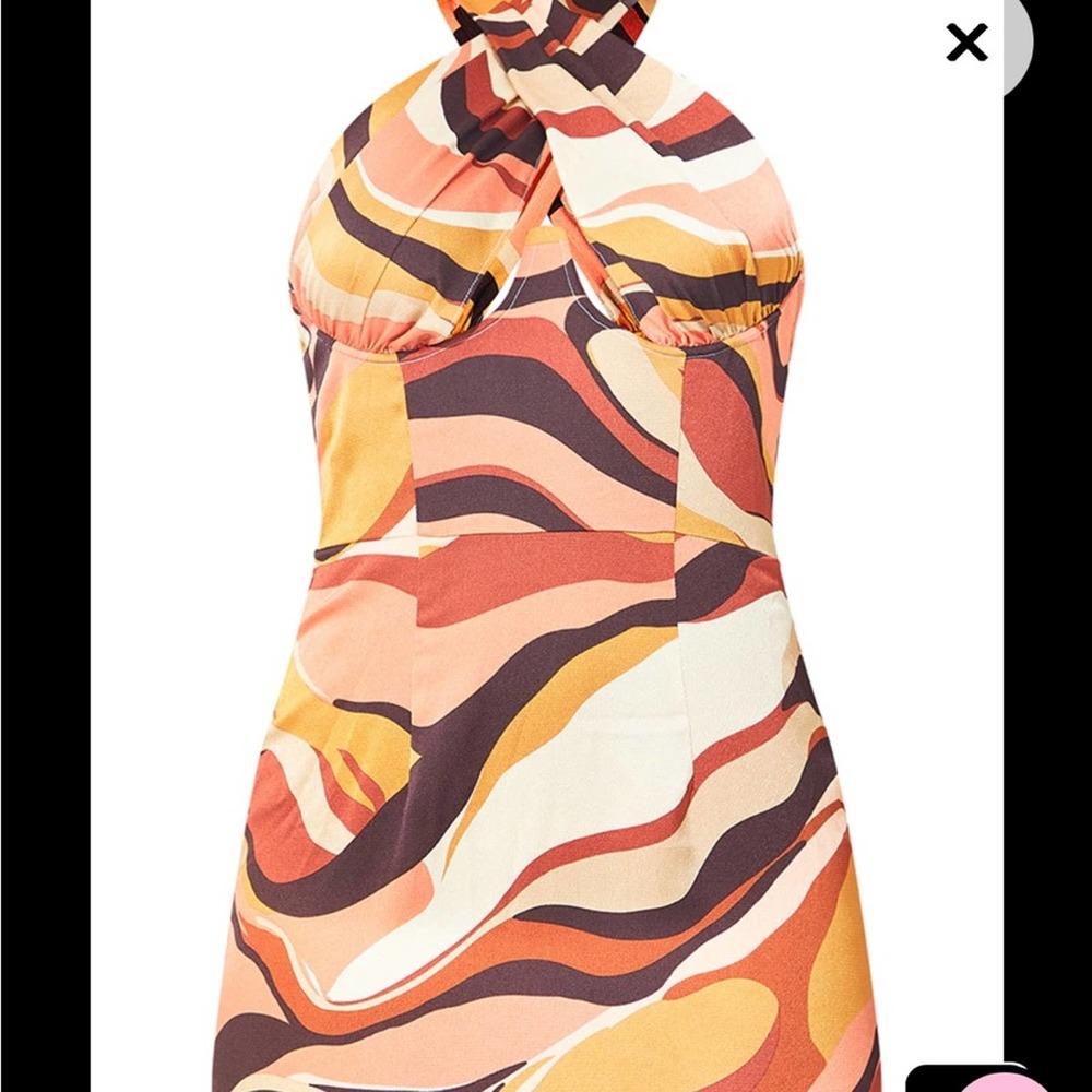 NWT Pretty Little Thing Abstract Mini Dress - Picture 3 of 9